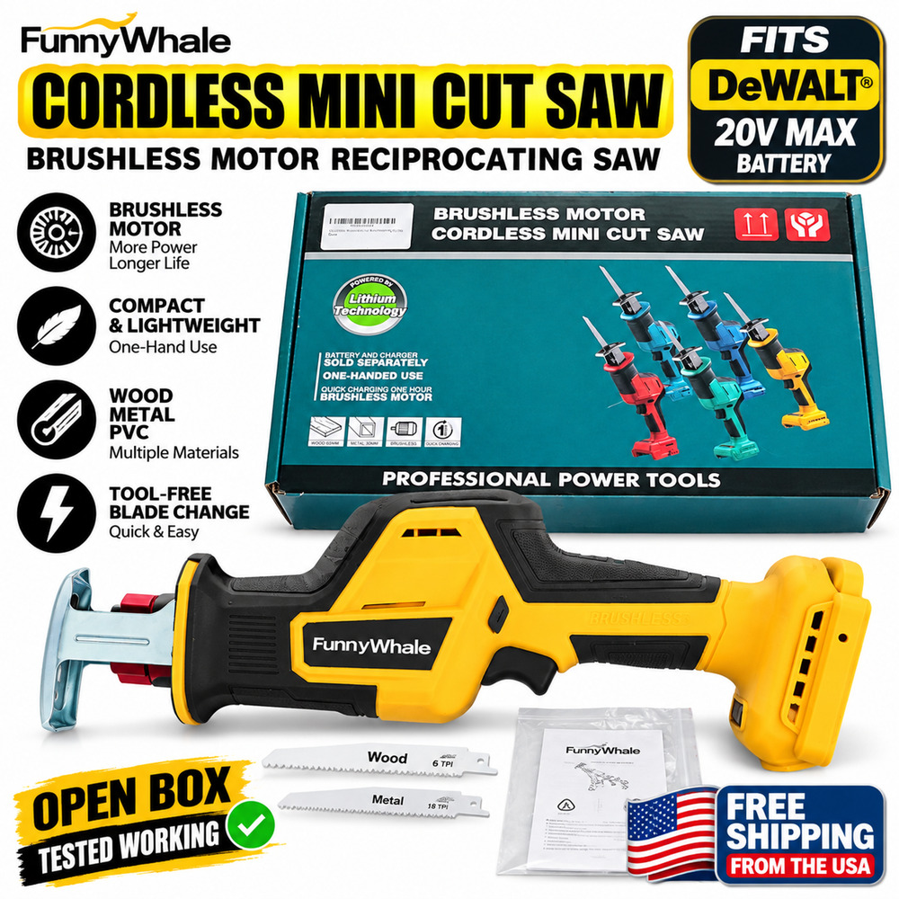 Cordless Mini Reciprocating Saw fits DeWalt 20V Max Battery